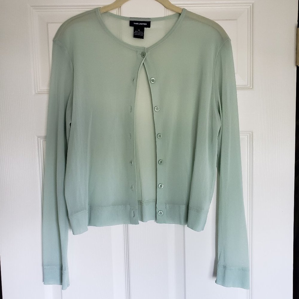 The Limited Sheer Light Green Long Sleeve Top
